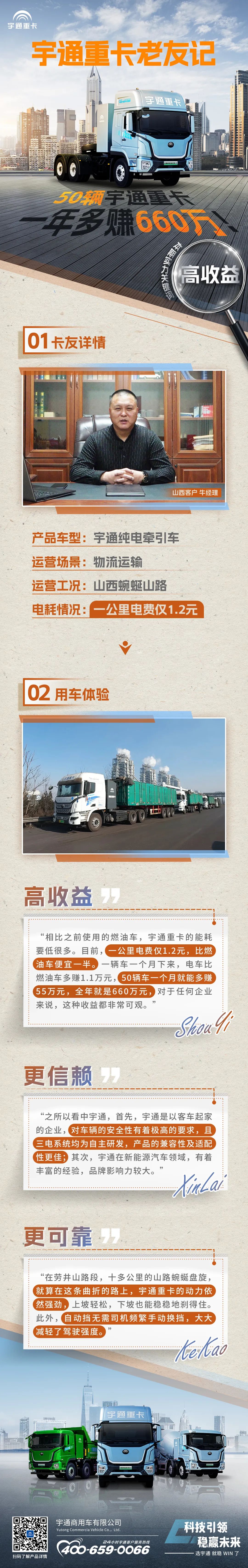 宇通重卡老友記 | 50輛宇通重卡，一年多賺660萬！